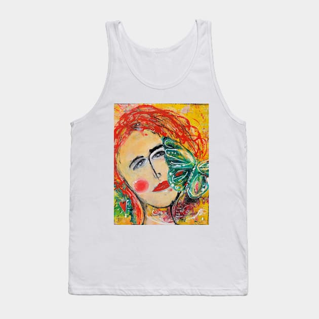 Butterfly Girl Tank Top by Pamela Sue Johnson ART